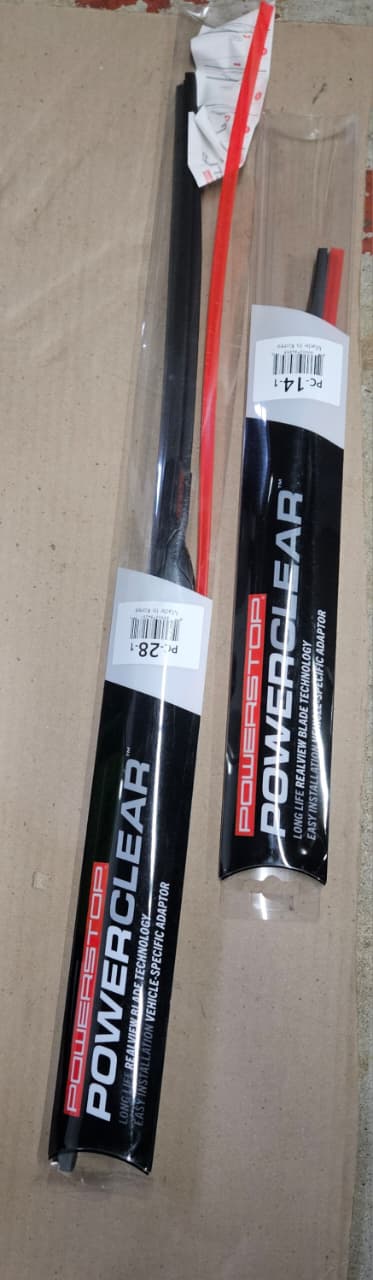 PowerStop windshield wiper blade set in 28 inch and 14 inch sizes for front windshield