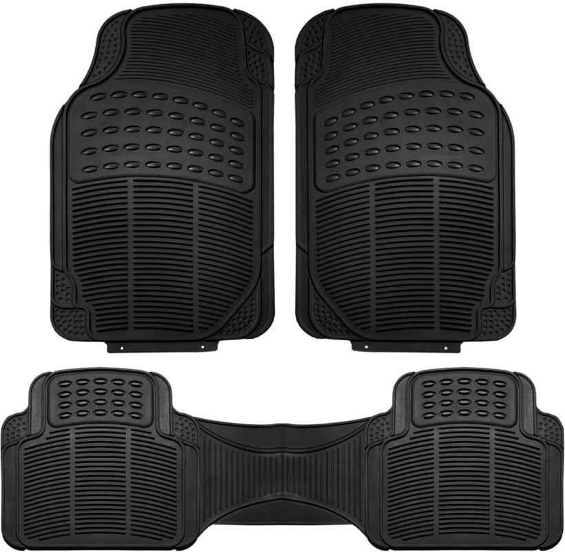 FH Group automotive floor mats in solid black all-weather design