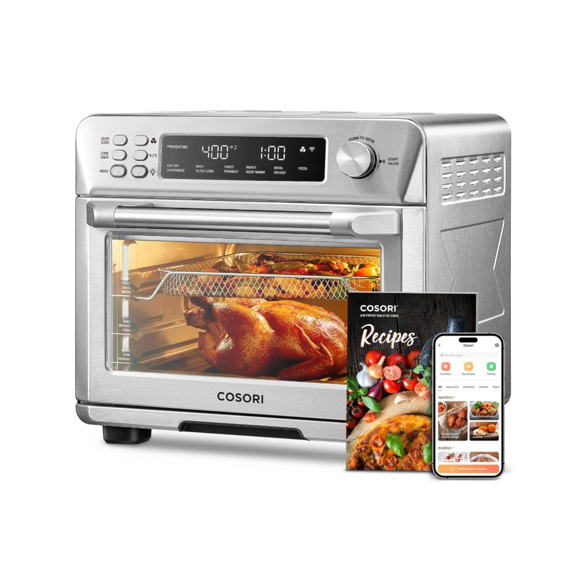 Toaster Oven Air Fryer - COSORI Stainless Steel COSORI toaster oven air fryer stainless steel kitchen appliance