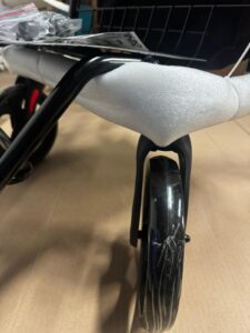 KMINA folding rollator walker in black with adjustable seat and walking aid