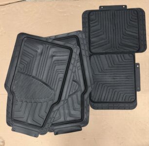 Amazon Basics premium rubber floor mat in black for cars and trucks