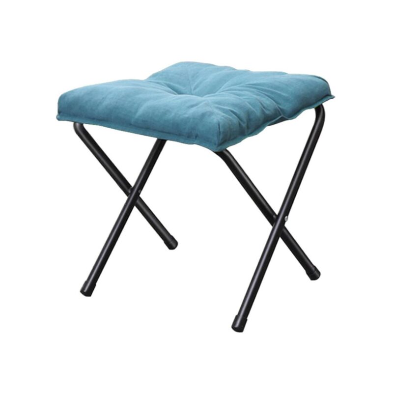 Generic foldable ottoman foot rest in blue for living room and bedroom use