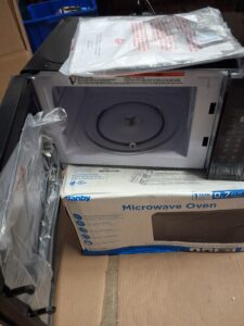 Danby countertop microwave in black on countertop