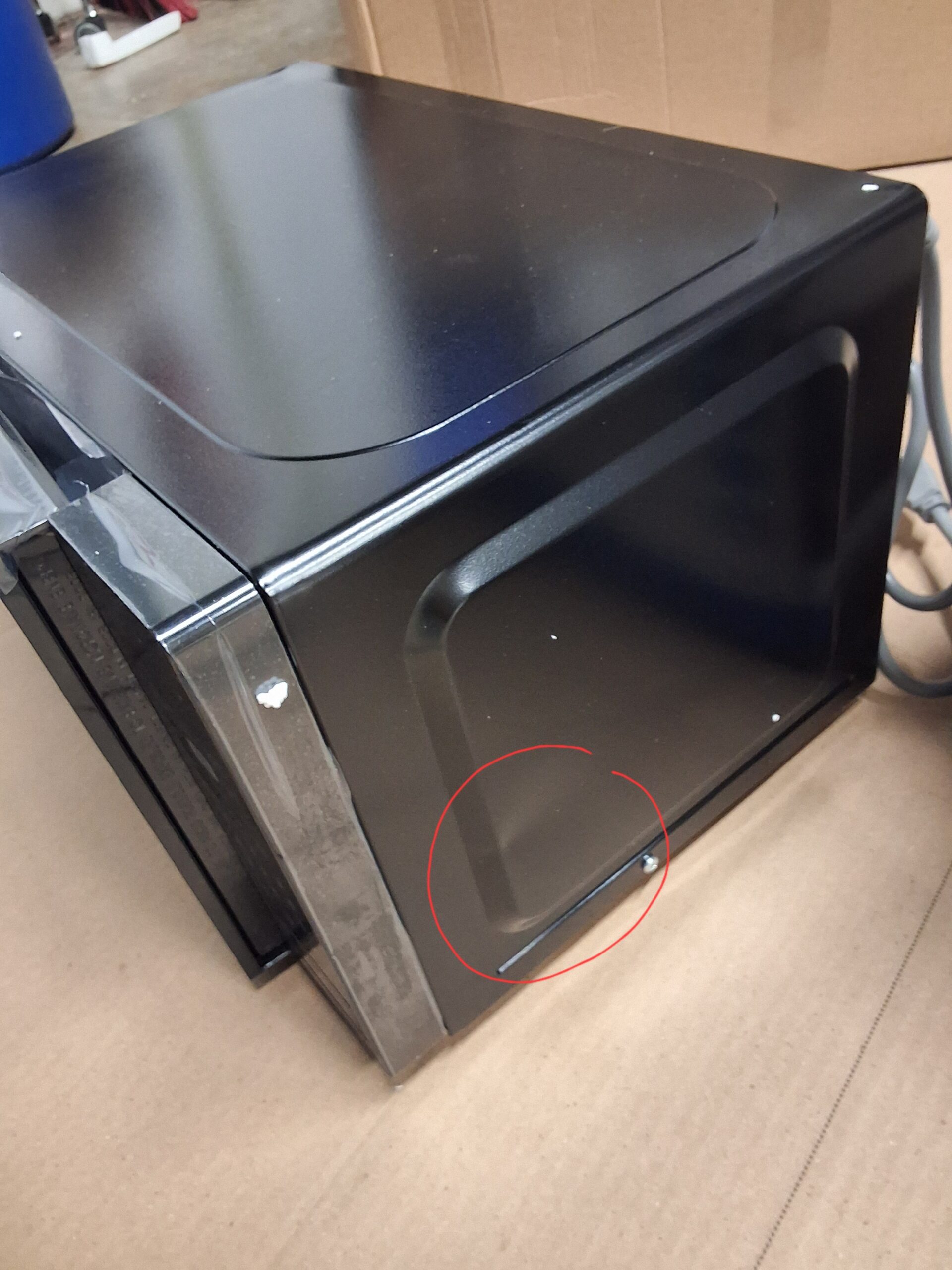 Danby countertop microwave in black on countertop