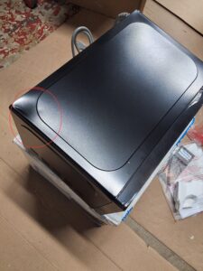 Danby countertop microwave in black on countertop