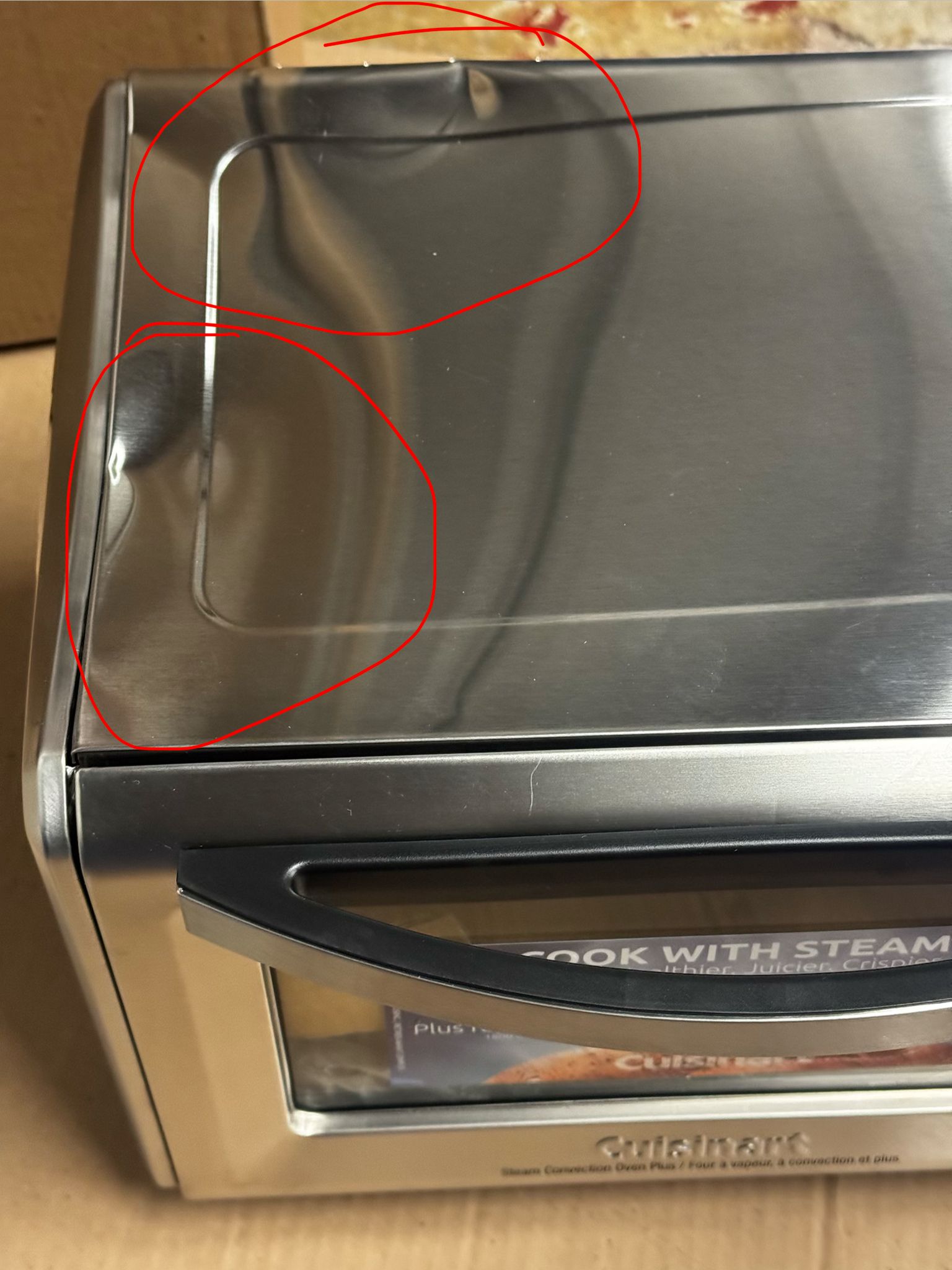 Cuisinart combo steam plus convection oven in silver with LCD display