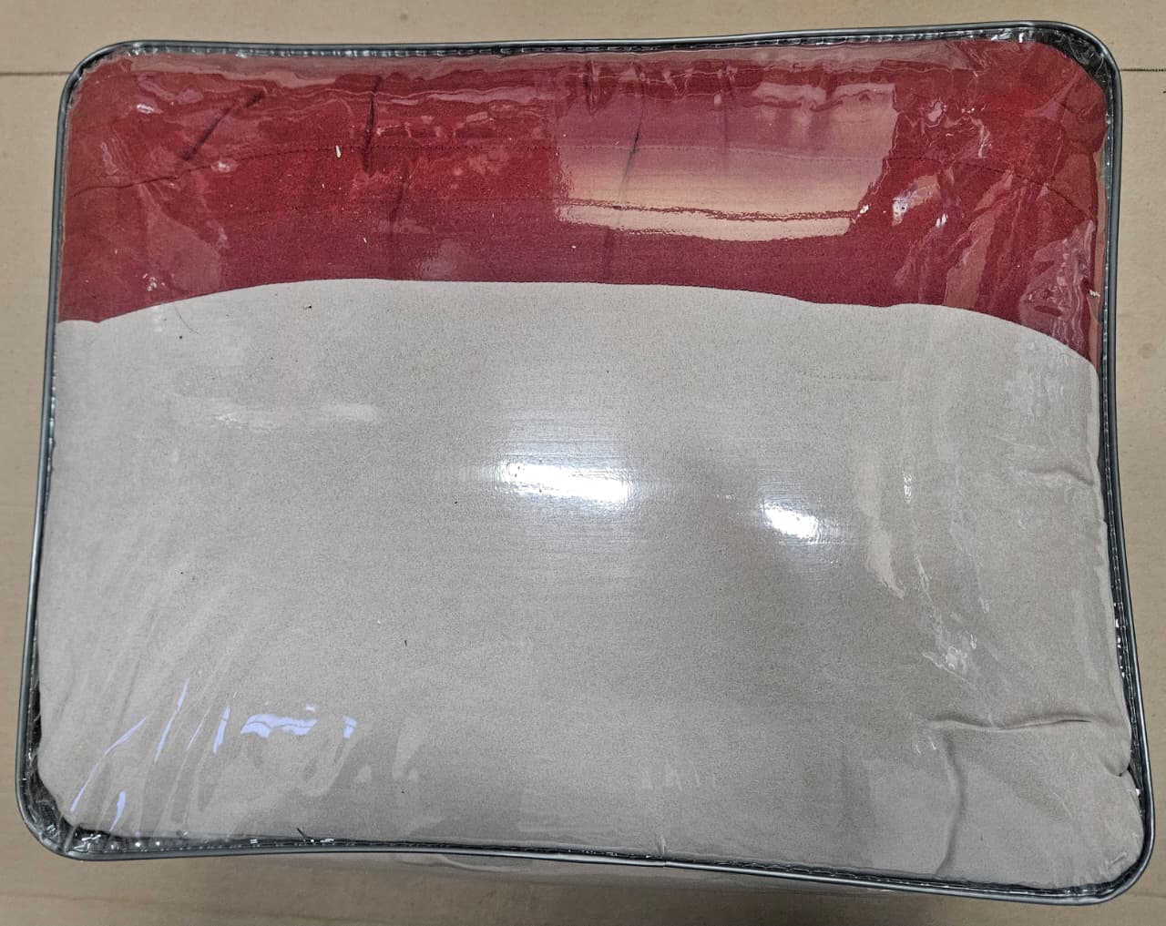 Madison Park cozy comforter set in red with luxury faux suede design and striped accent