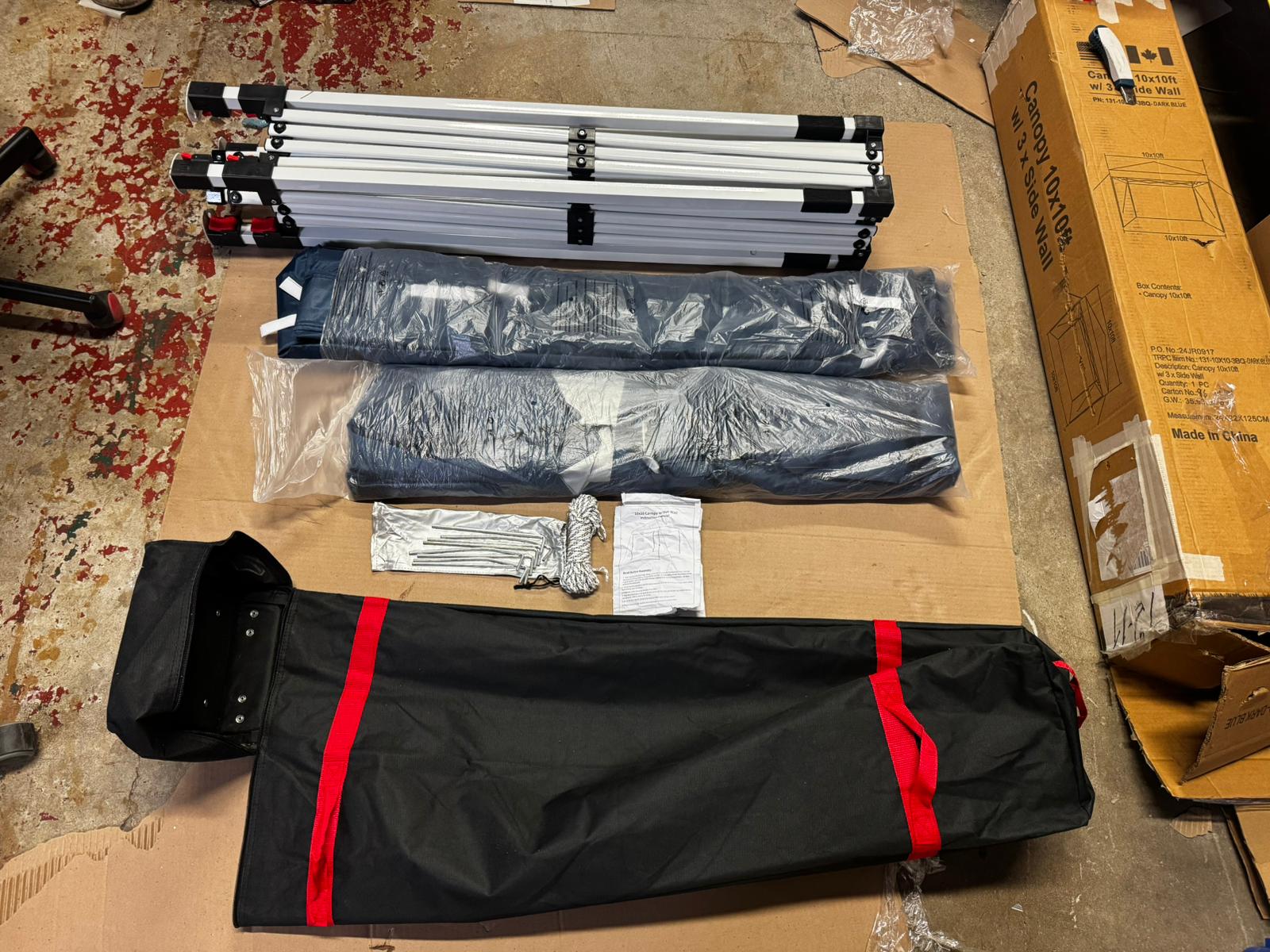 LANMOUNTAIN pop up canopy in blue with adjustable legs and sidewalls