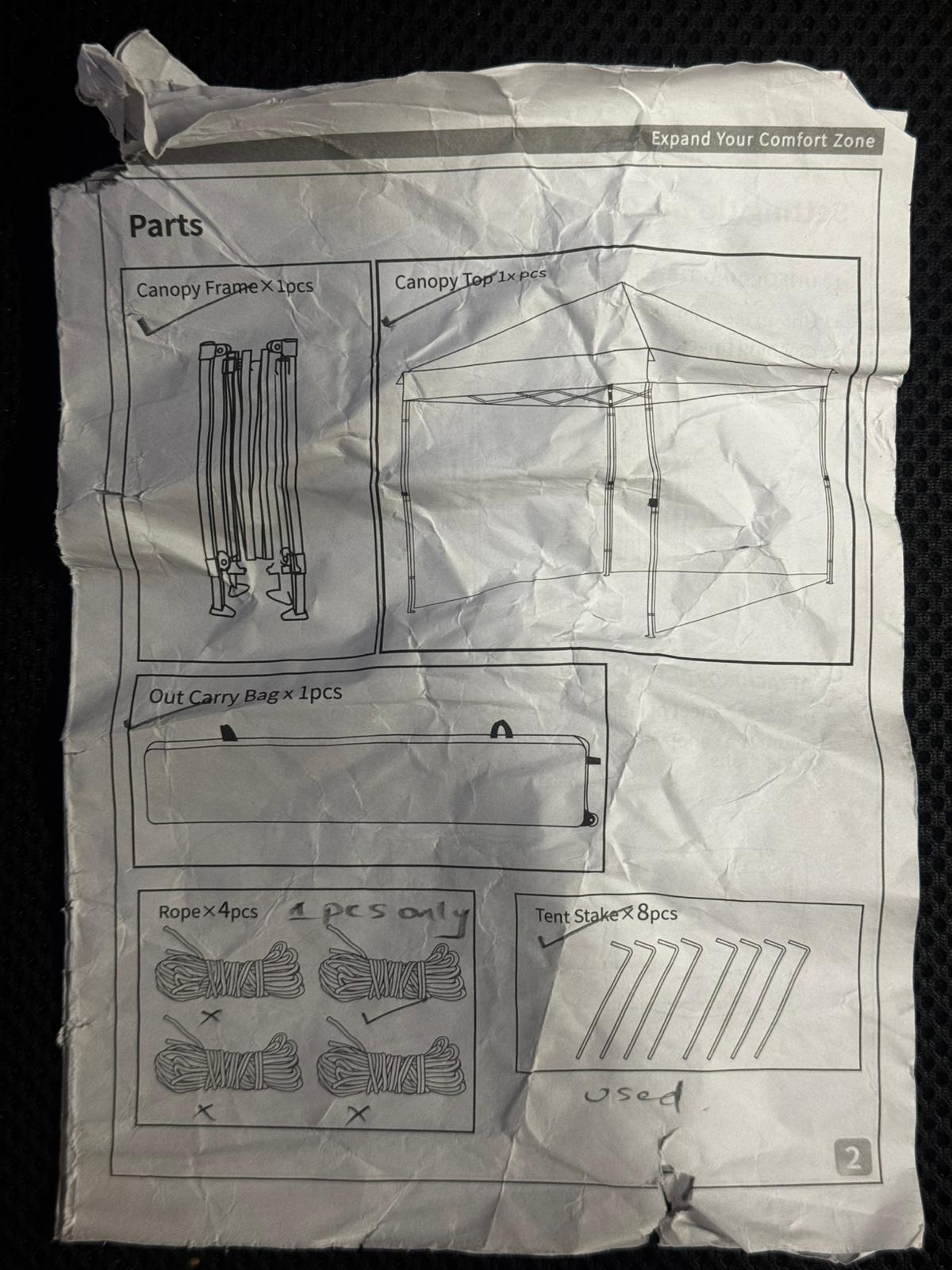 LANMOUNTAIN pop up canopy in blue with adjustable legs and sidewalls