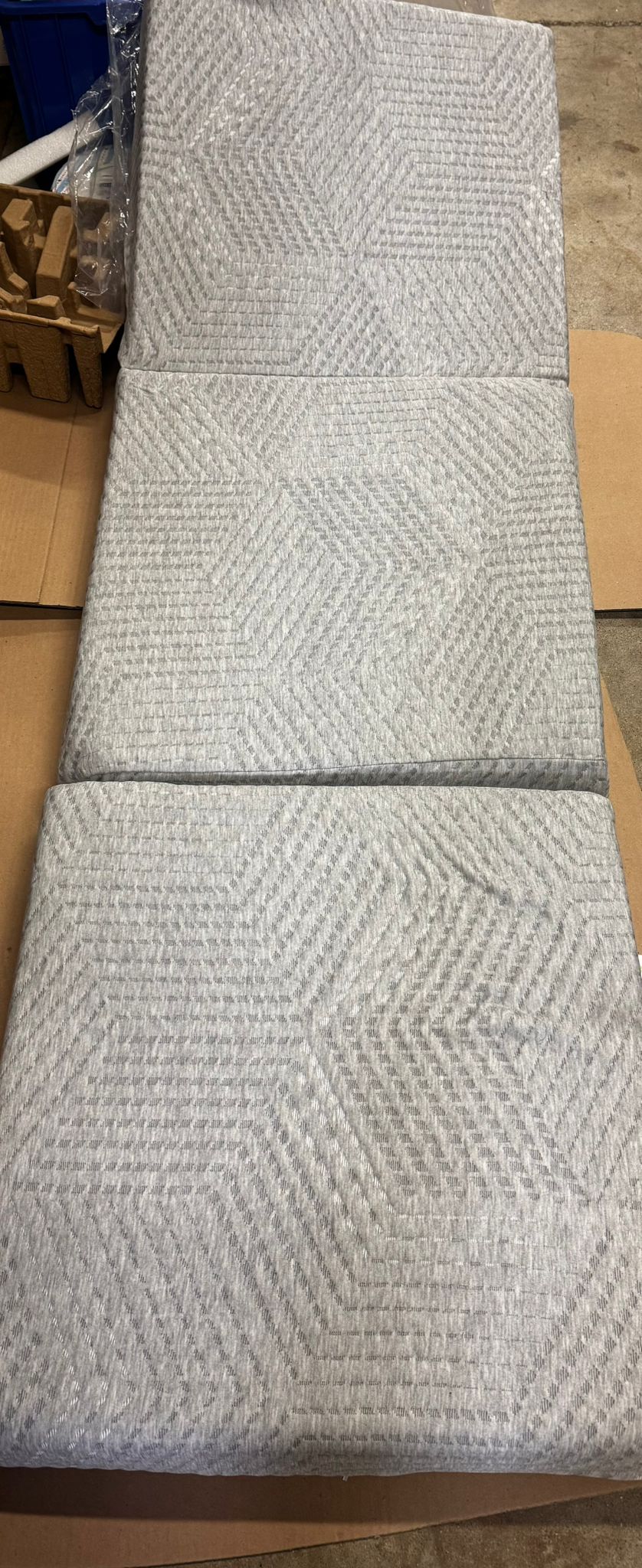 Tri-Fold tri fold memory foam mattress in grey with washable cover