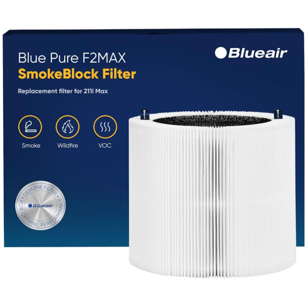Smokeblock Replacement Filter - BLUEAIR Blue Pure 211i Max BLUEAIR smokeblock replacement filter in black for air purifier