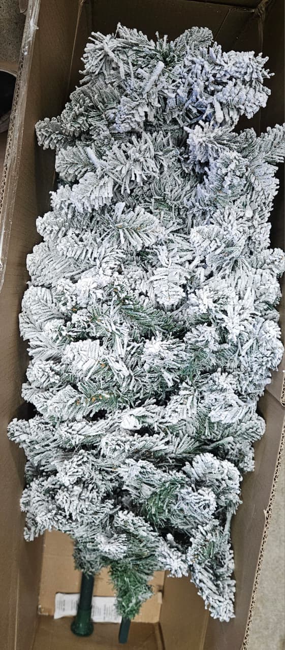 SHareconn prelit pencil christmas tree with multi-color RGB lights in flocked green