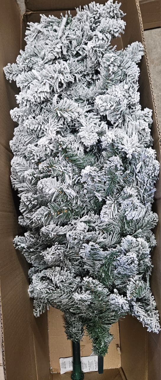 SHareconn prelit pencil christmas tree with multi-color RGB lights in flocked green