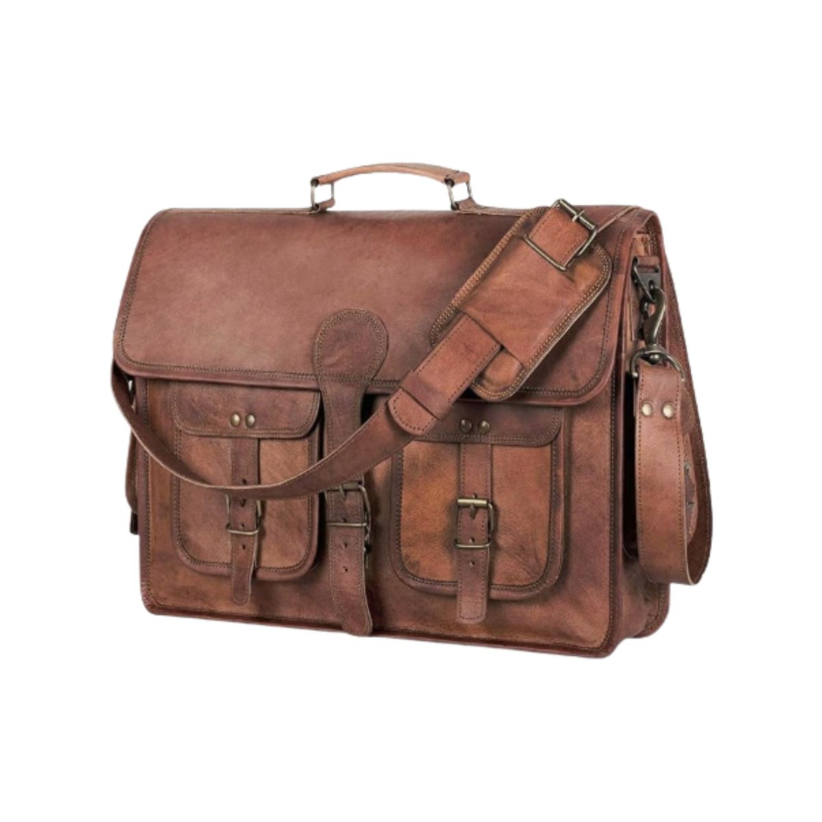 Leather Briefcase - Komal's Passion Leather Handmade Komal's Passion Leather leather briefcase in distressed vintage style