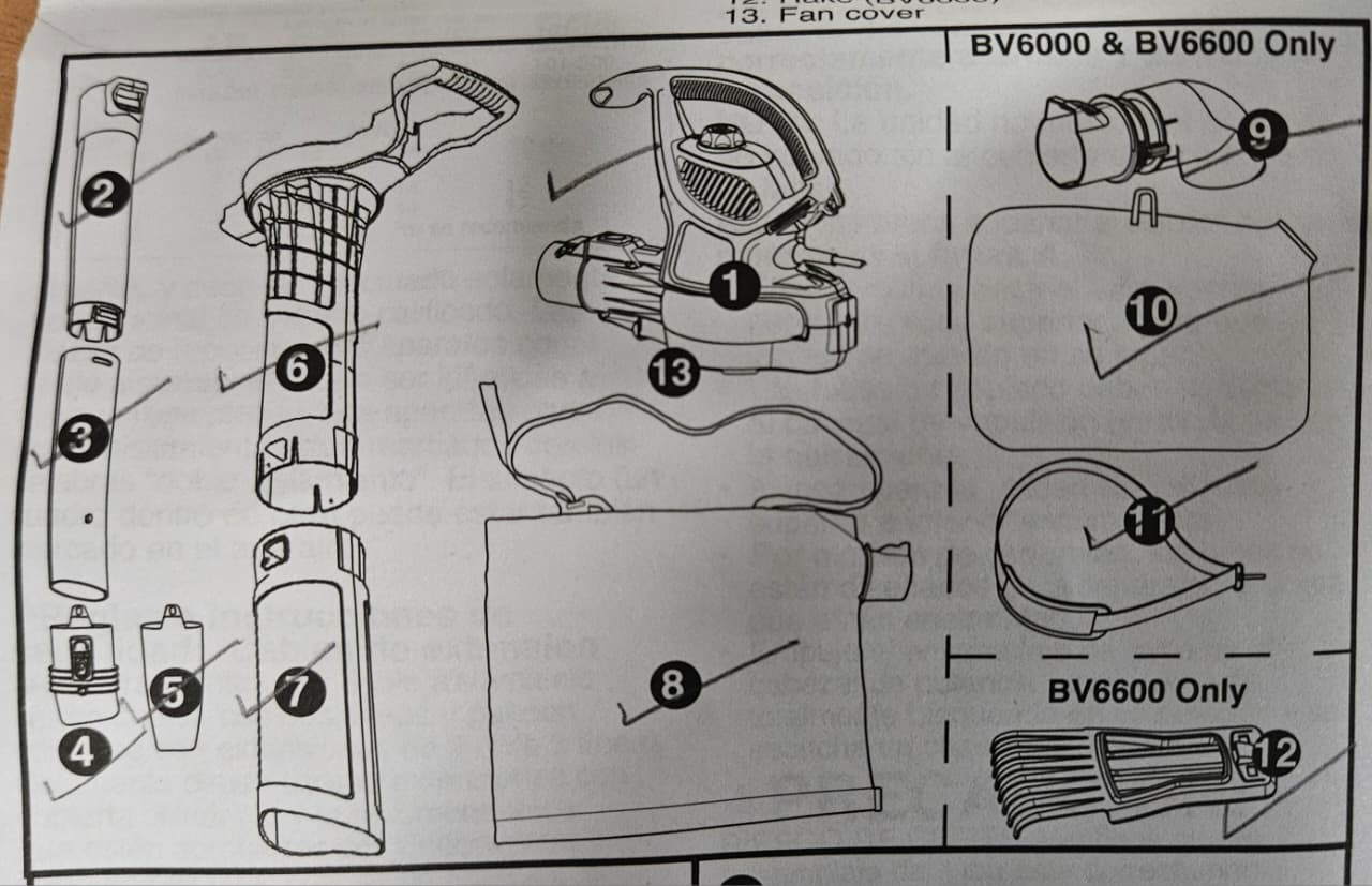 BLACK+DECKER electric leaf blower in black and orange for leaf vacuum and mulching