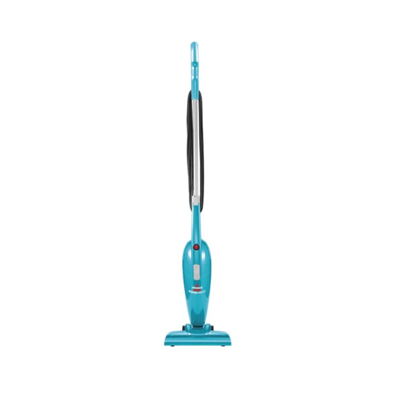 Bissell stick vacuum in featherweight blue with ultra-lightweight and compact design