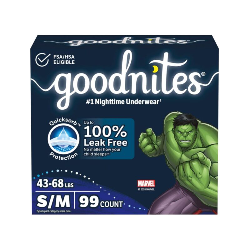 Goodnites bedwetting underwear size S/M pack for boys