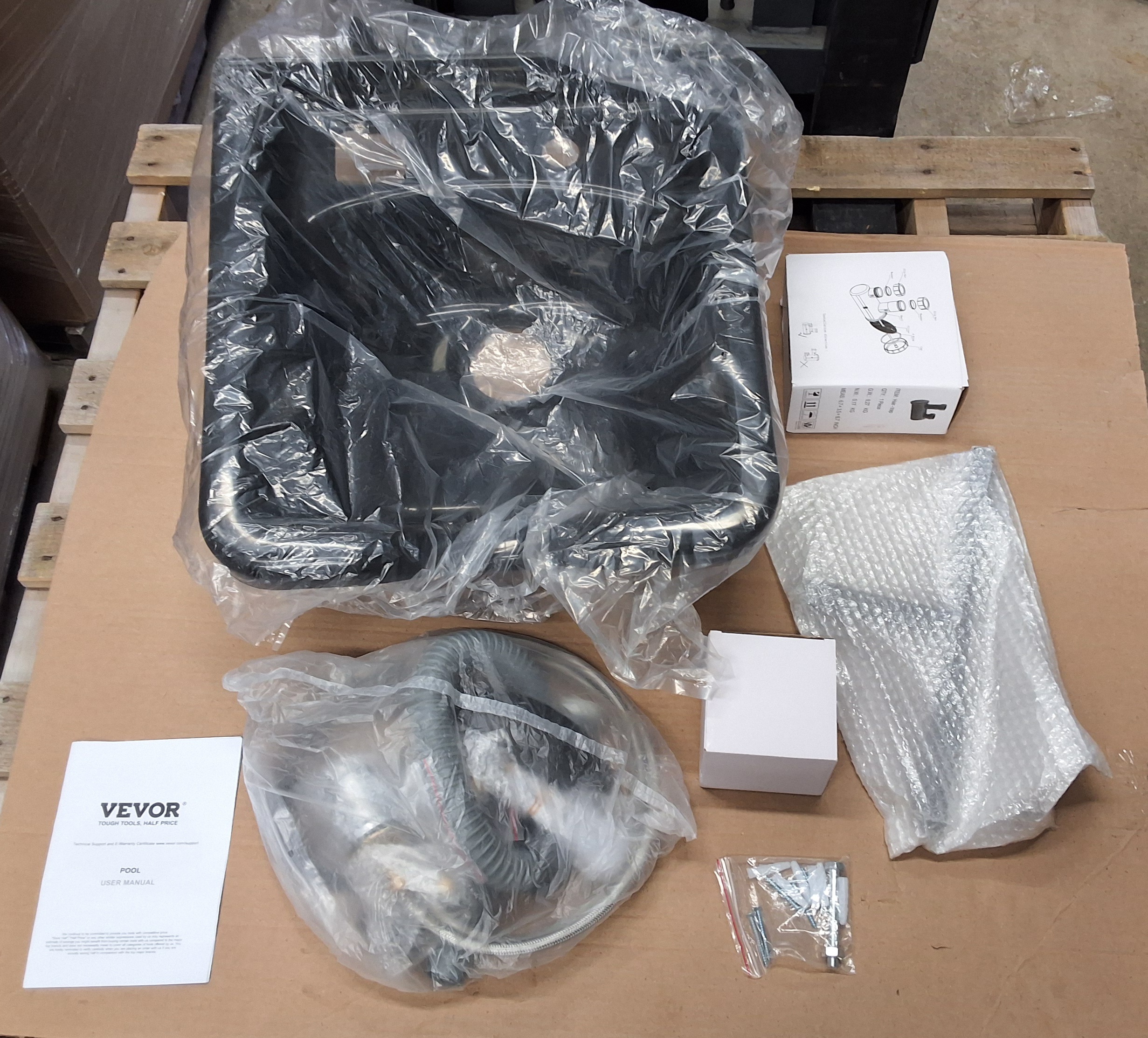 Happybuy shampoo bowl sink in black ABS plastic for salon and spa use