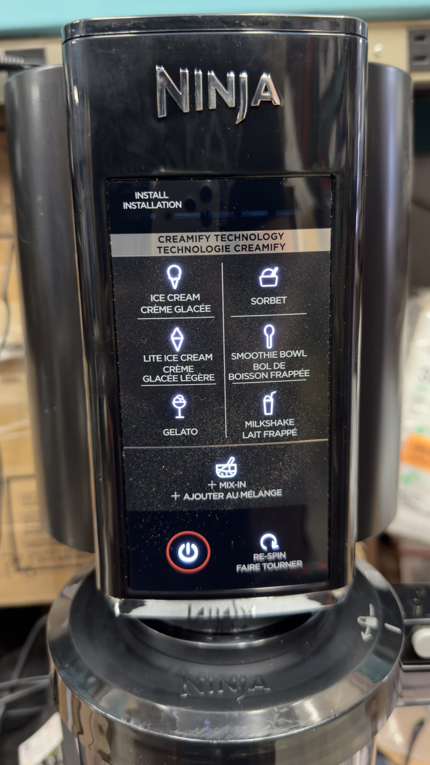 Ninja ice cream maker with 7 one-touch programs in sleek black finish