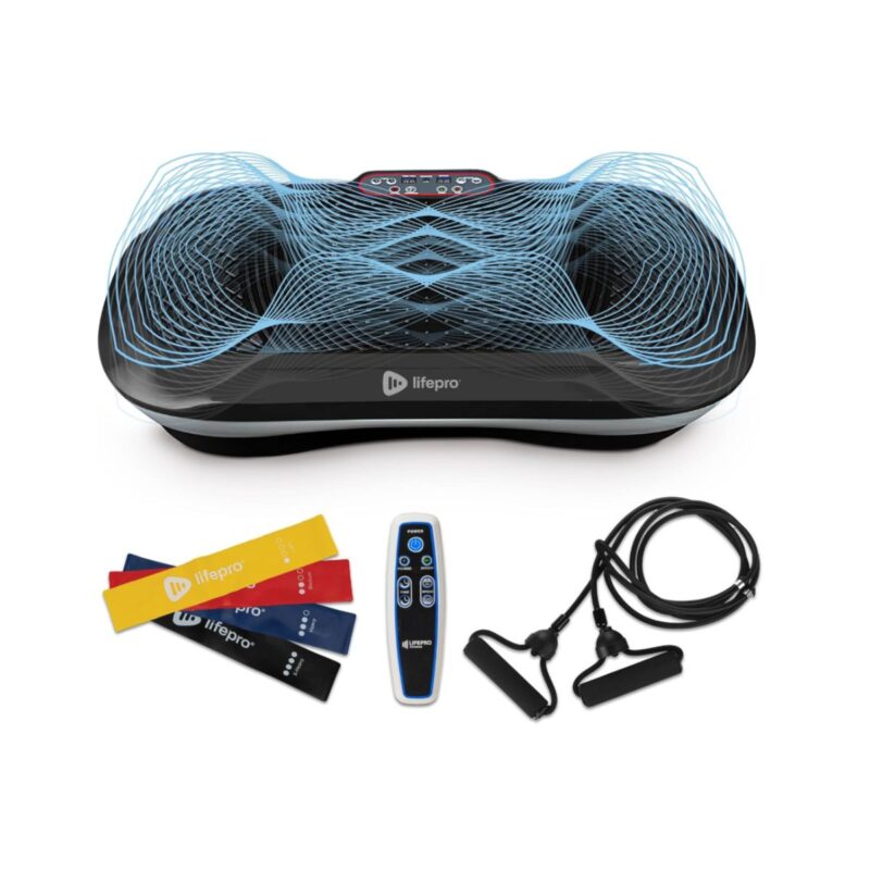 LifePro vibration plate exercise machine in black for whole body workout
