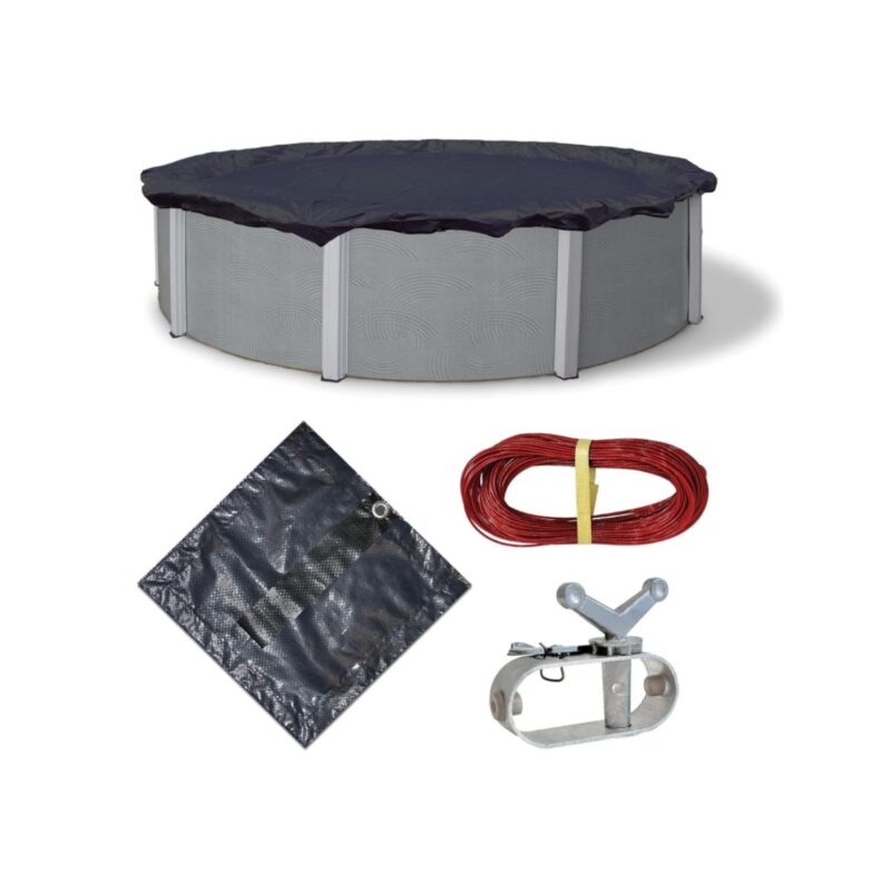 Blue Wave above ground pool winter cover in bronze for 21-ft round pools