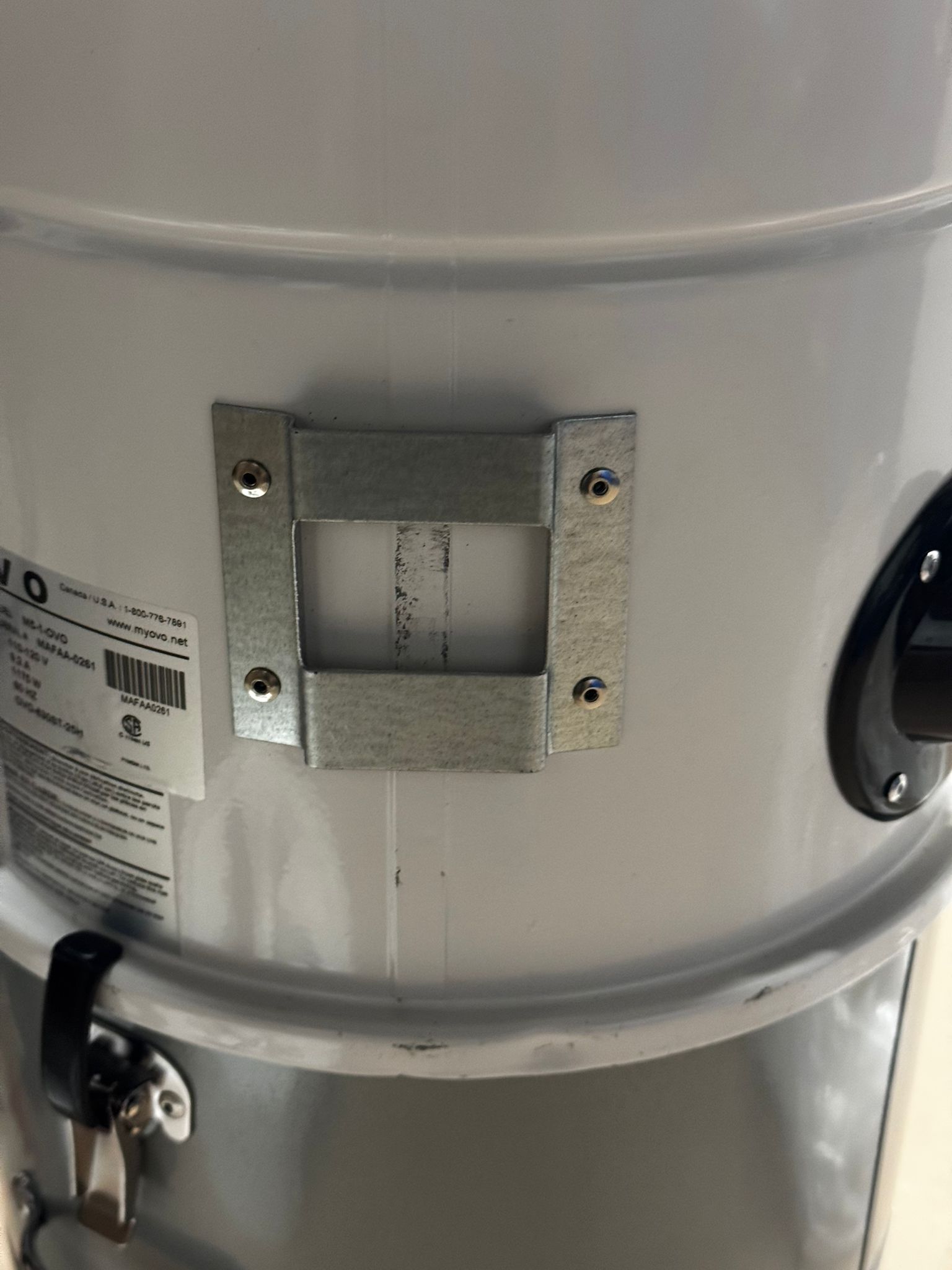 OVO central vacuum system with hybrid filtration and 6.6 gallon steel canister