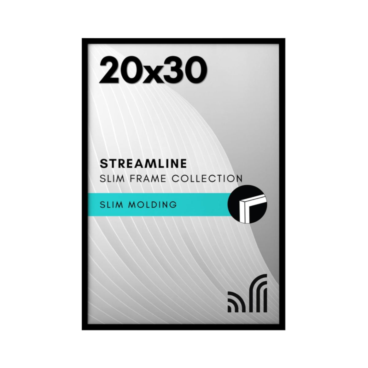 20x30 poster frame - Americanflat Black Americanflat 20x30 poster frame with polished plexiglass in black for wall display