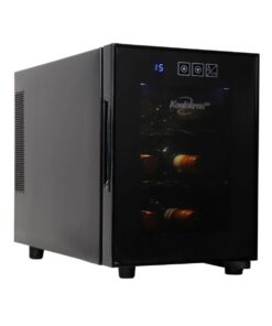 Koolatron wine fridge in white with 6 bottle capacity and double paned glass door