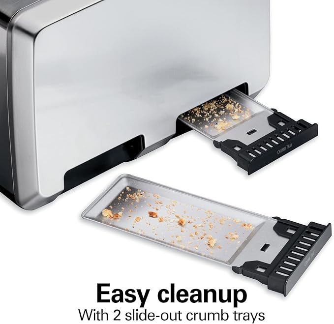 Modern stainless steel toaster in sleek silver finish