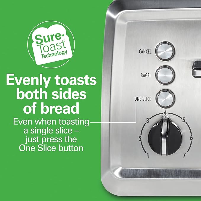 Modern stainless steel toaster in sleek silver finish