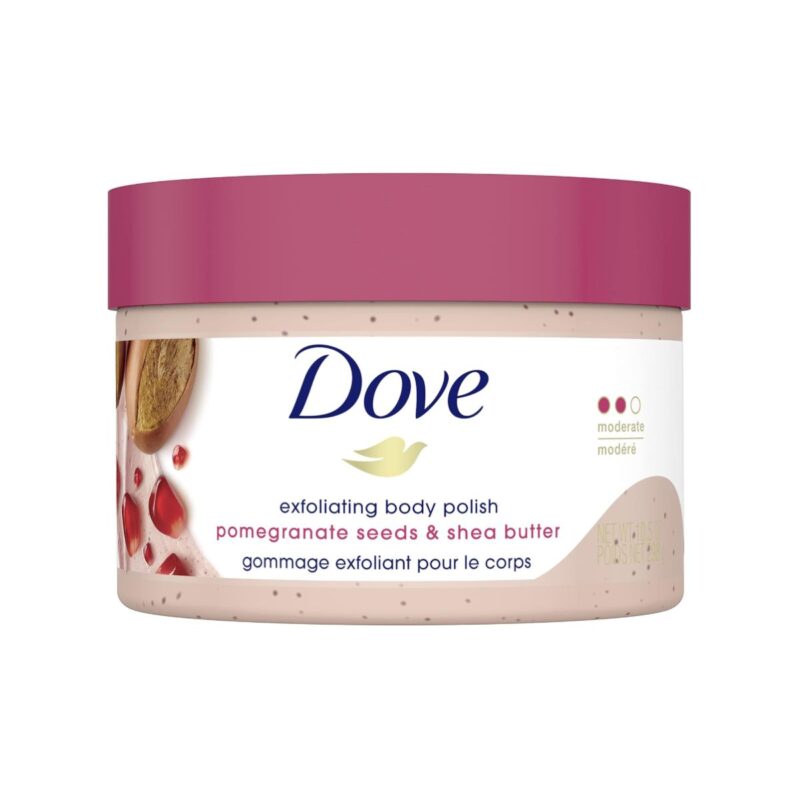 Dove exfoliating body polish scrub with pomegranate and shea butter