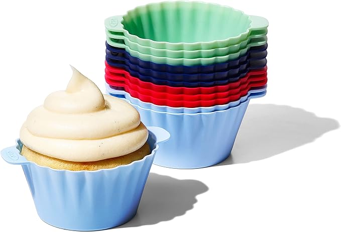 Oxo silicone baking cups in assorted colours with tabs