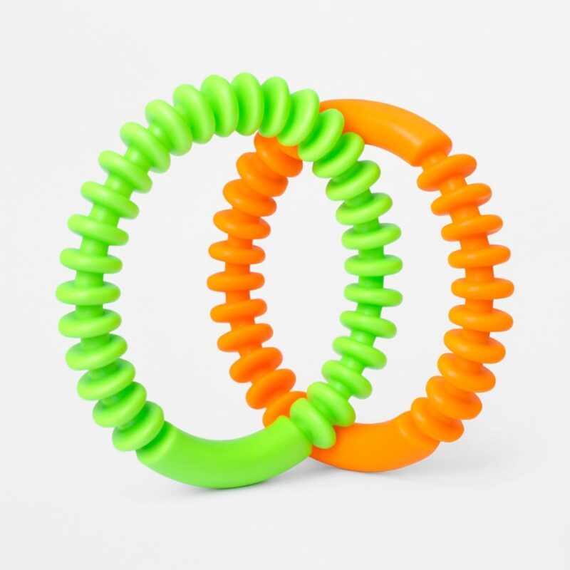 Brand diving rings set in green and orange colours