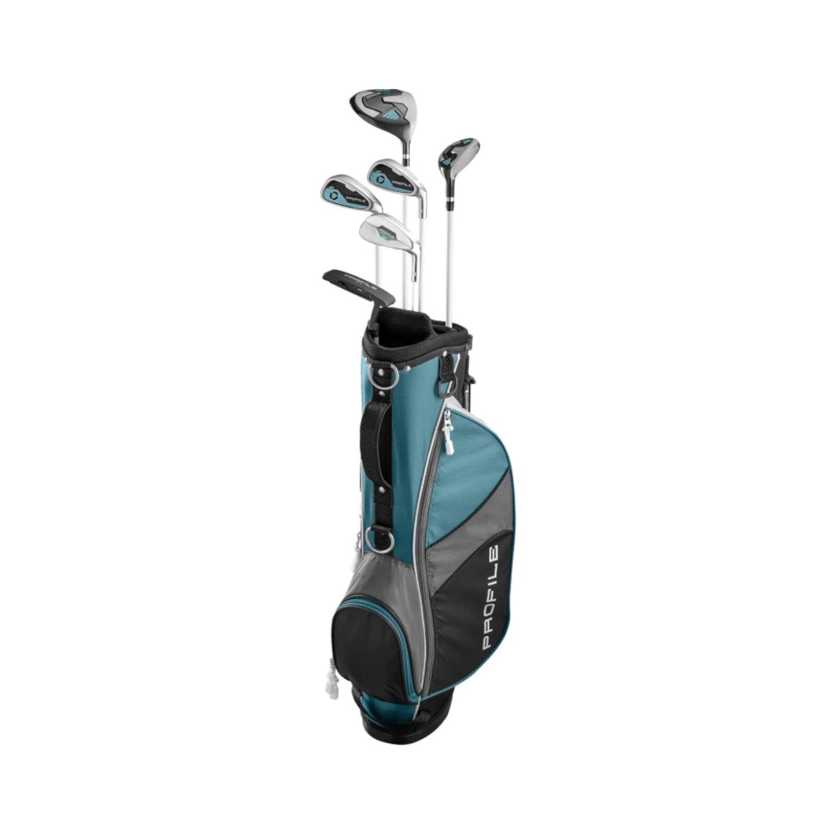 Junior Complete Golf Set - Wilson Teal Right Hand Large Wilson junior complete golf set in teal with premium carry bag