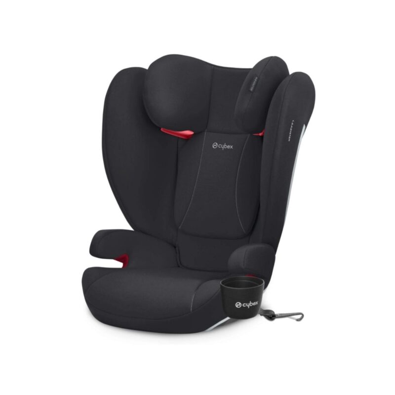 Cybex high back booster car seat in volcano black with adjustable headrest