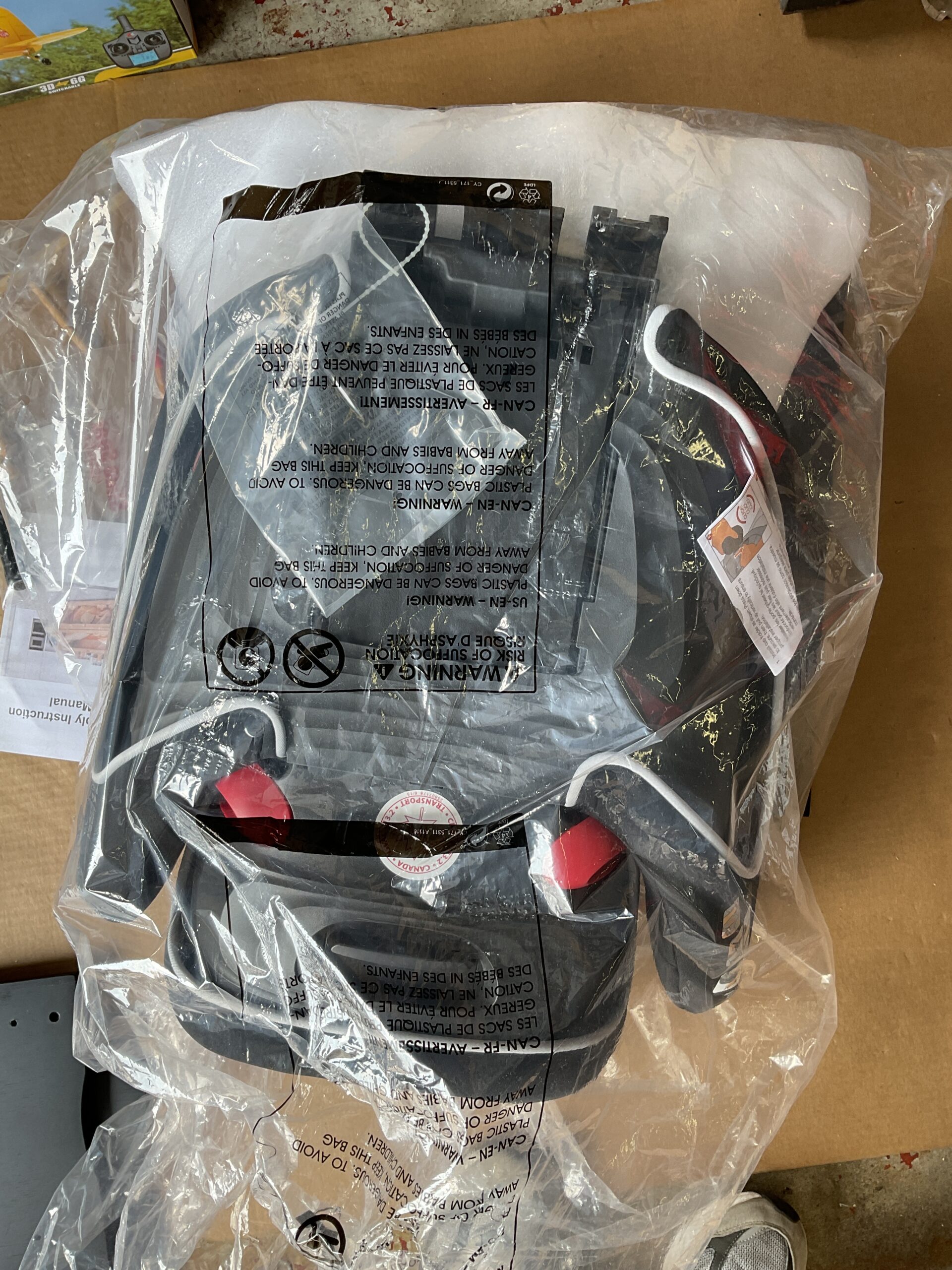 Cybex high back booster car seat in volcano black with adjustable headrest