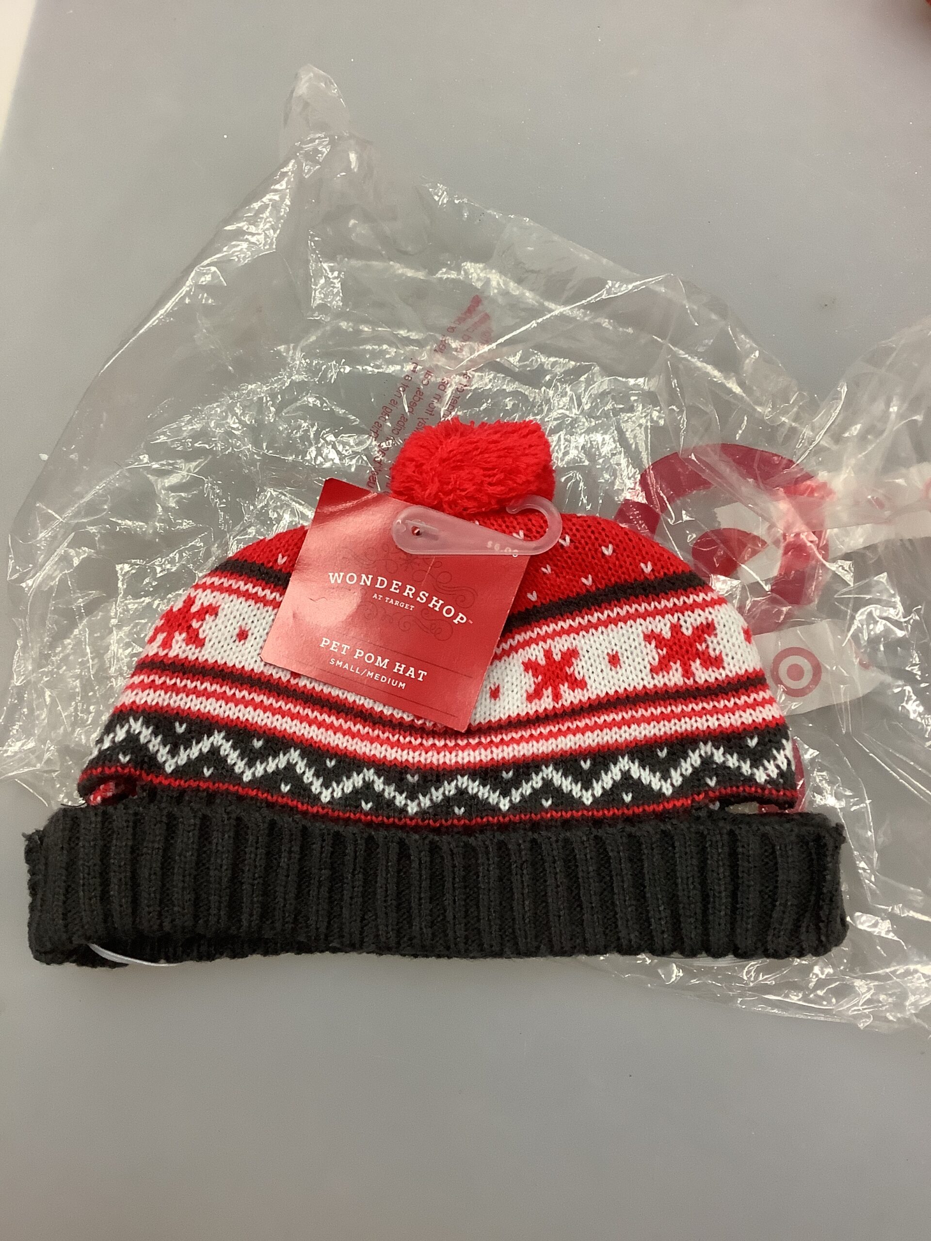 Wondershop nordic ski pom pom hat for small pets in classic knit style