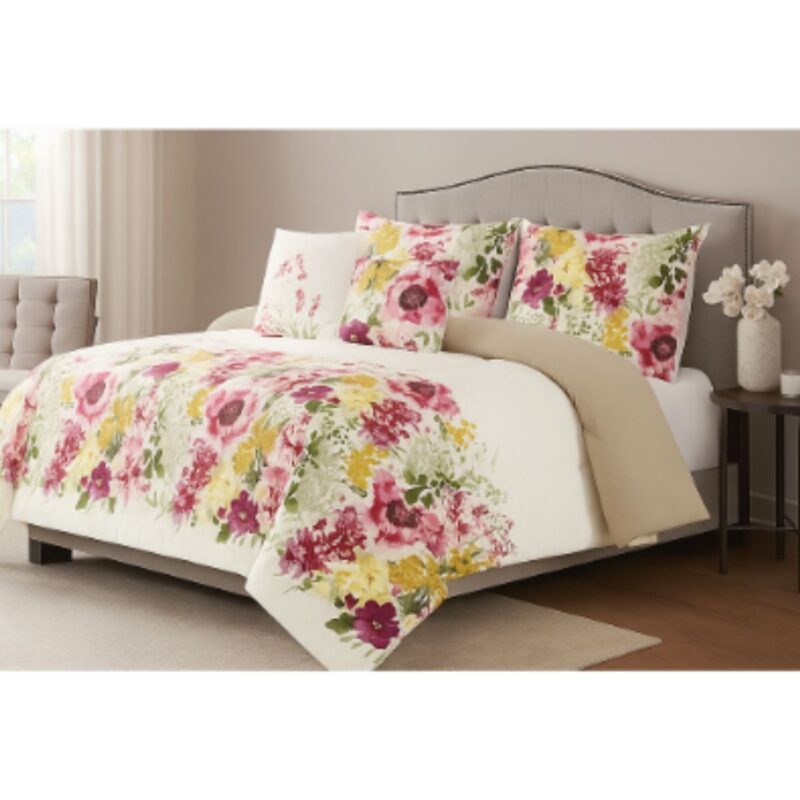 Bloom english garden comforter in white floral design