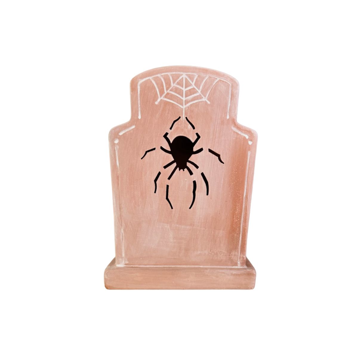 Terracotta Tombstone Spider - Hyde & EEK! Hyde & EEK! terracotta tombstone spider in classic graveyard style