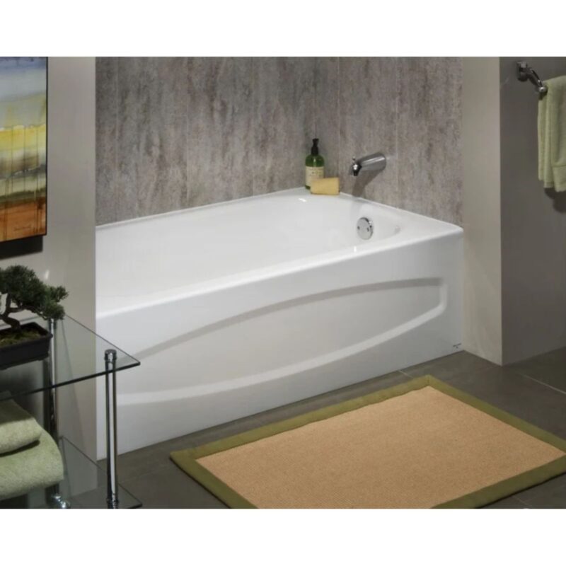 American Standard alcove rectangular bathtub in white enamel steel finish