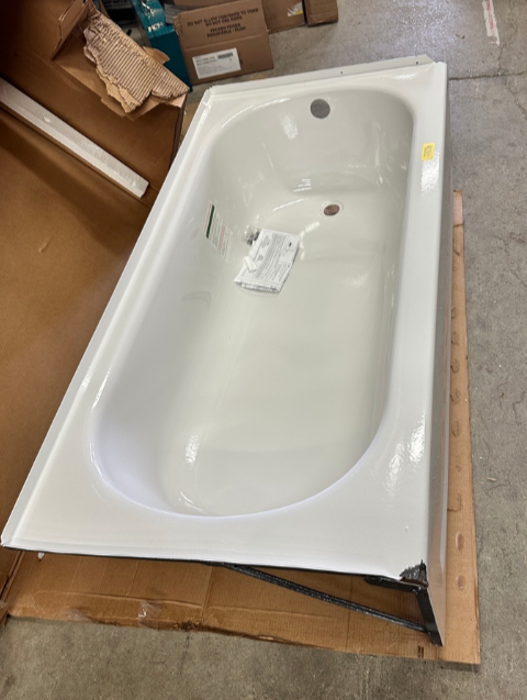 American Standard alcove rectangular bathtub in white enamel steel finish