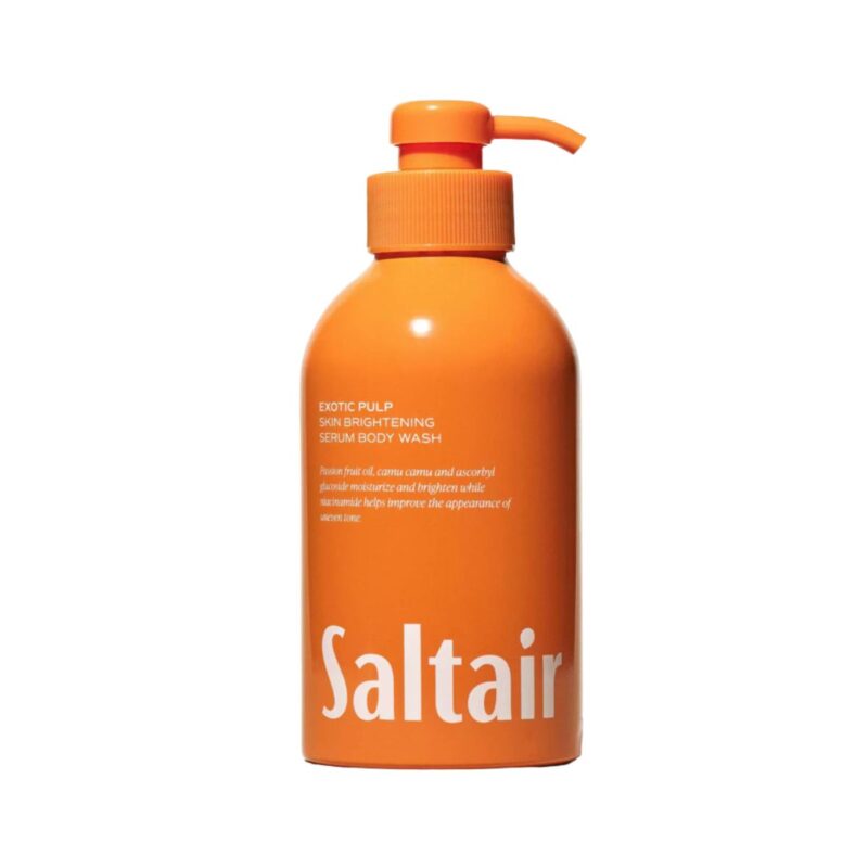 Saltair body wash with exotic pulp scent in recyclable aluminum bottle