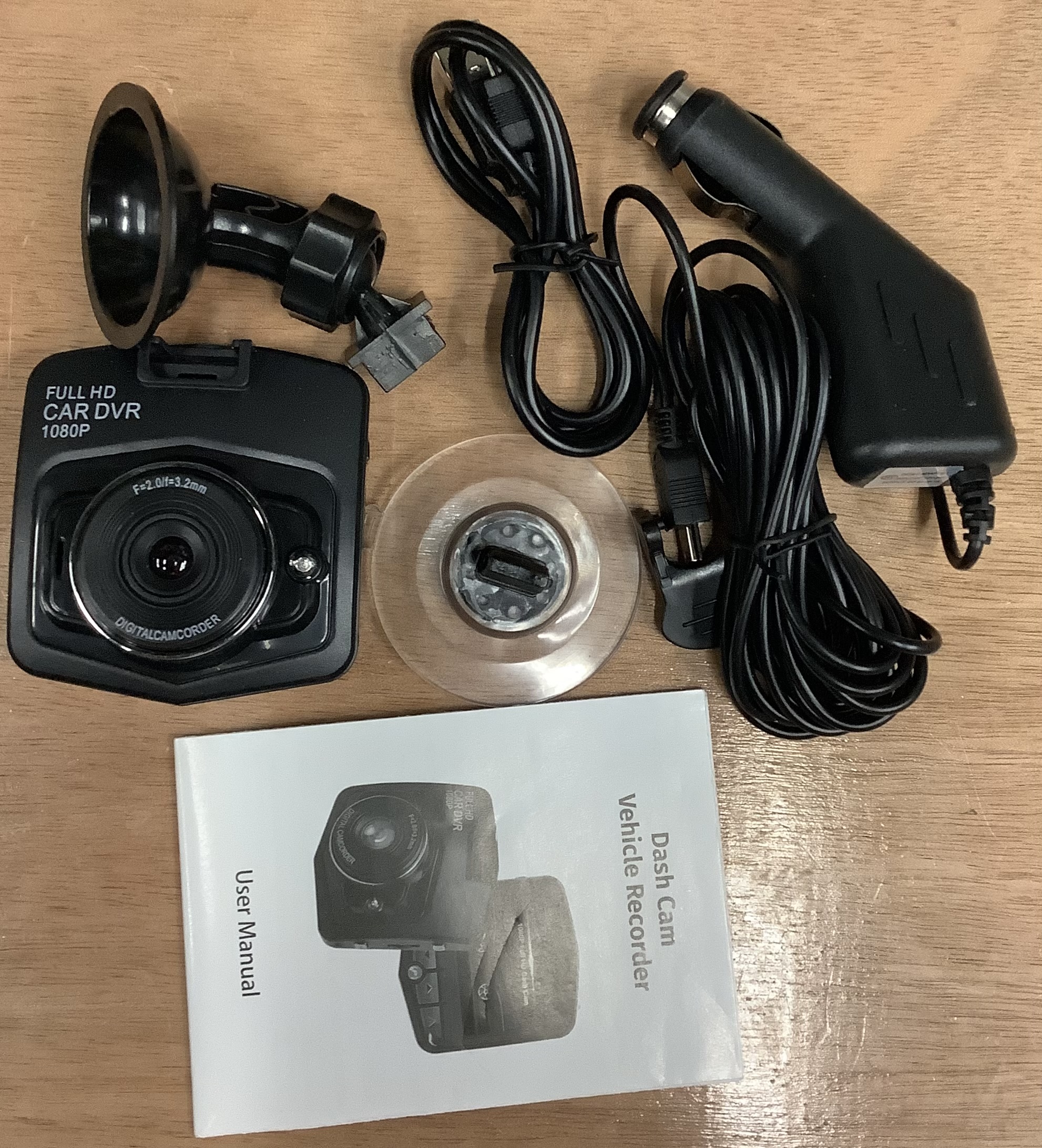 Generic full hd dual lens car dvr in black for vehicle recording