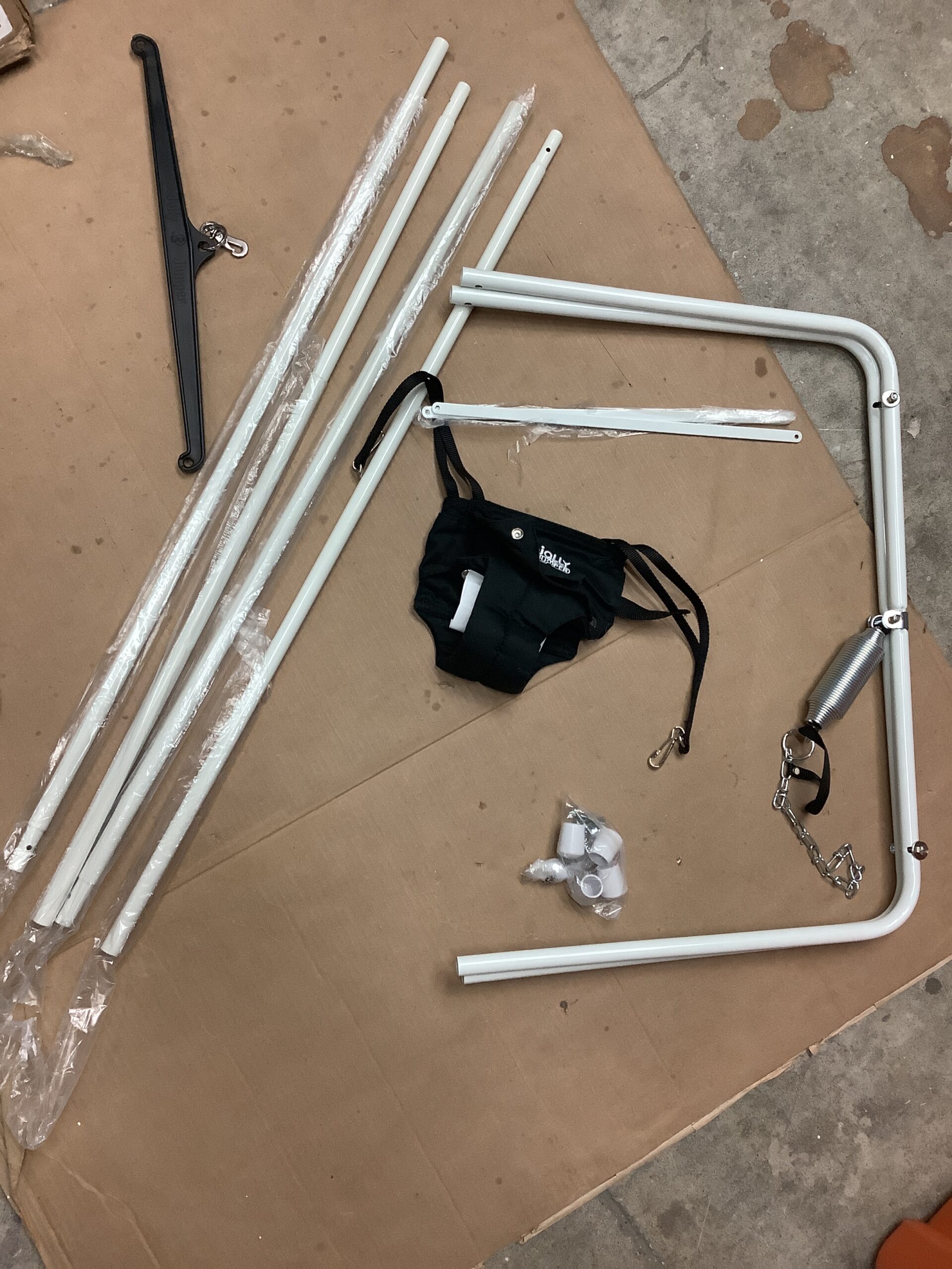 Jolly baby exercise seat in blue with sturdy stand