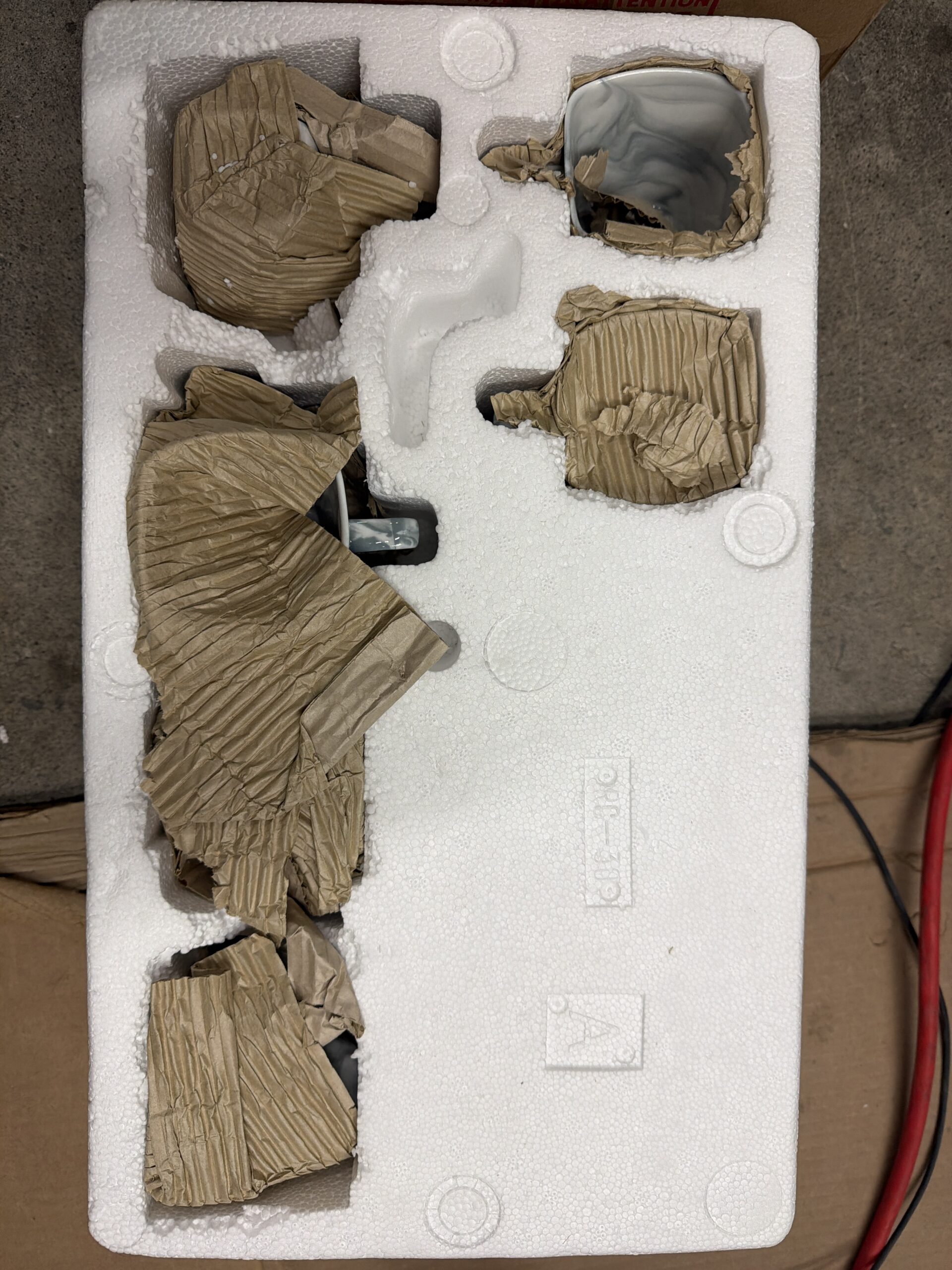 Malacasa dinnerware sets porcelain in marble grey with plates and bowls