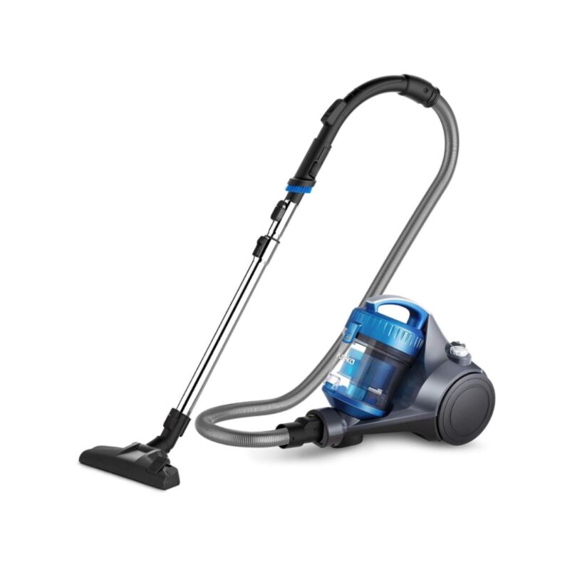 Eureka bagless canister vacuum in blue for carpets and hard floors