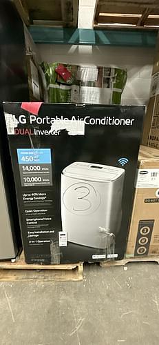 Lg portable air conditioner in white finish with smart Wi-Fi