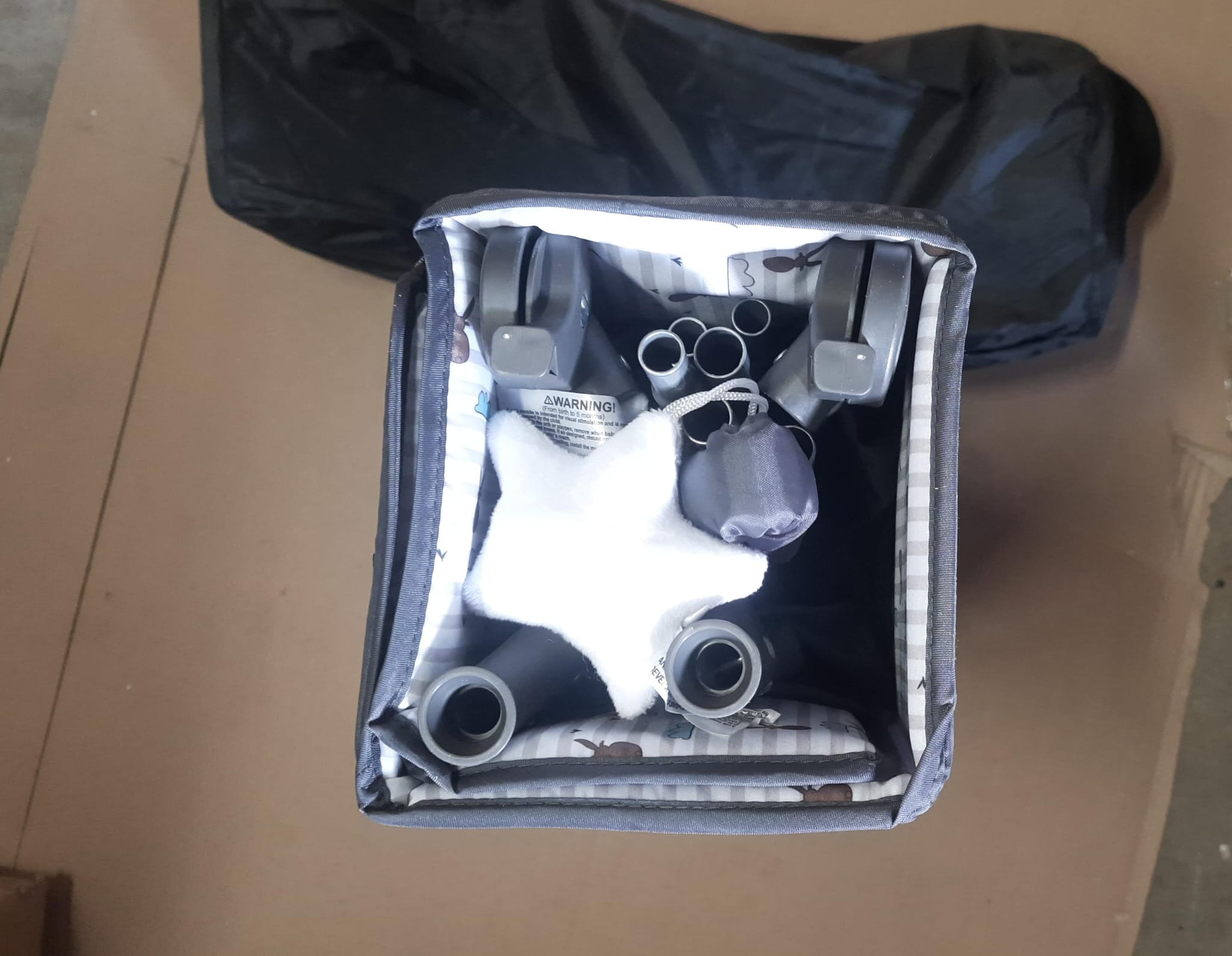 Pamo Babe portable baby playpen lightweight travel playard with mattress and wheels in rabbit design