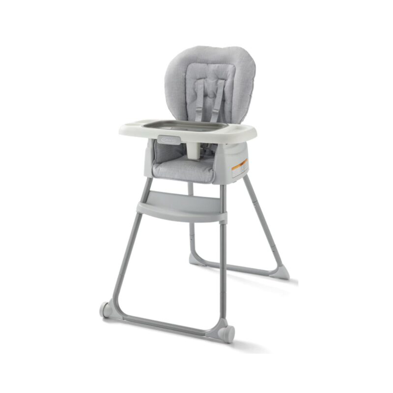 Graco 5-in-1 highchair for infants and toddlers in adjustable recline position