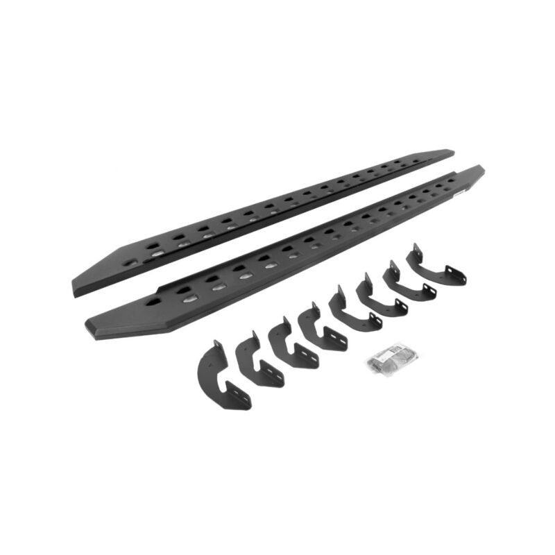 Go Rhino slim running boards in textured black for Toyota Tundra